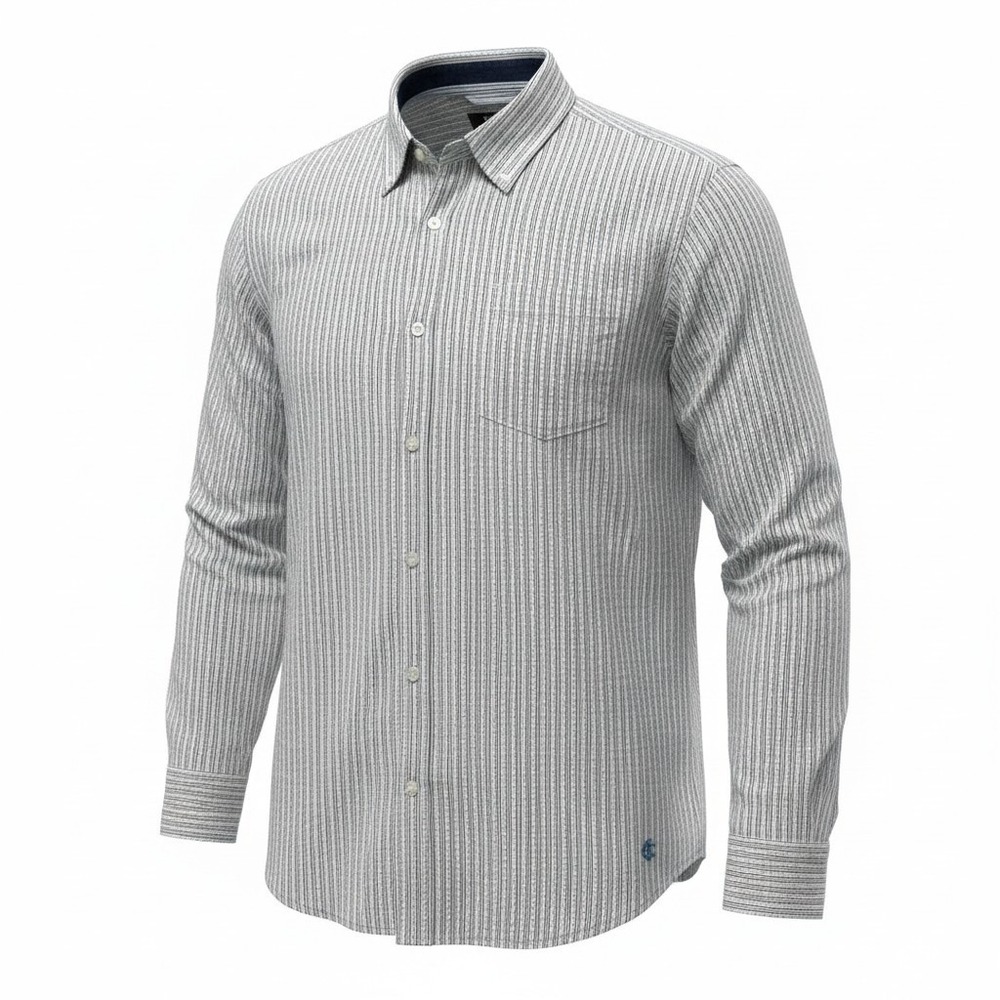 Button Down Shirt Cody‎ James XL Mens White Blue Excellent Striped Western Core